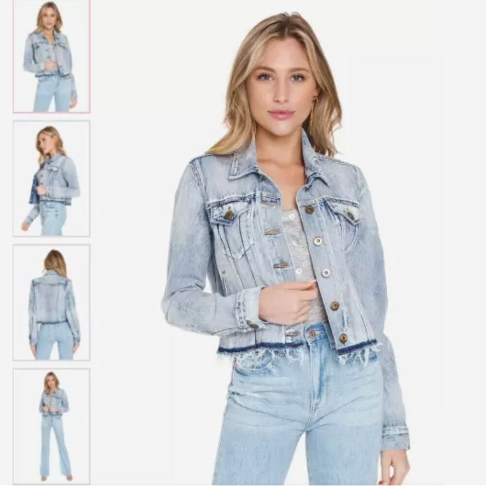 PISTOLA BRANDO CROP DENIM FITTED JACKET XS-L